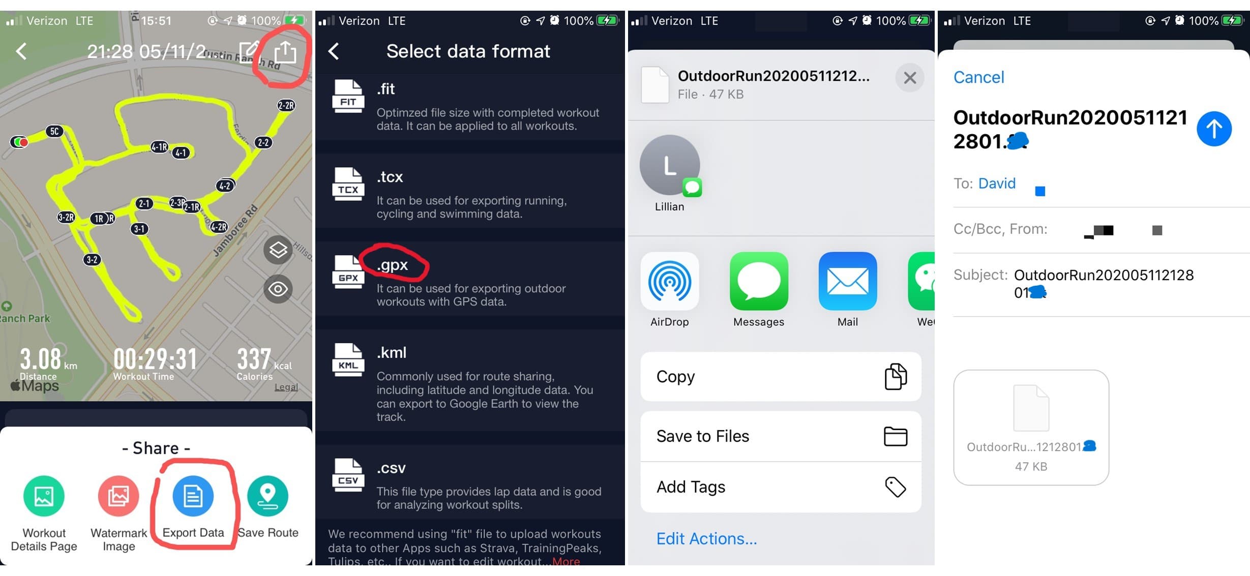 Export GPX from Coros App