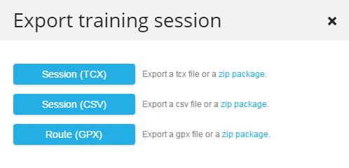 Export Polar training session data