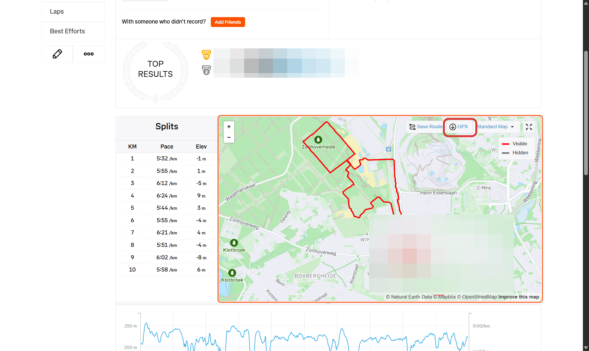 Download GPX from the activity map