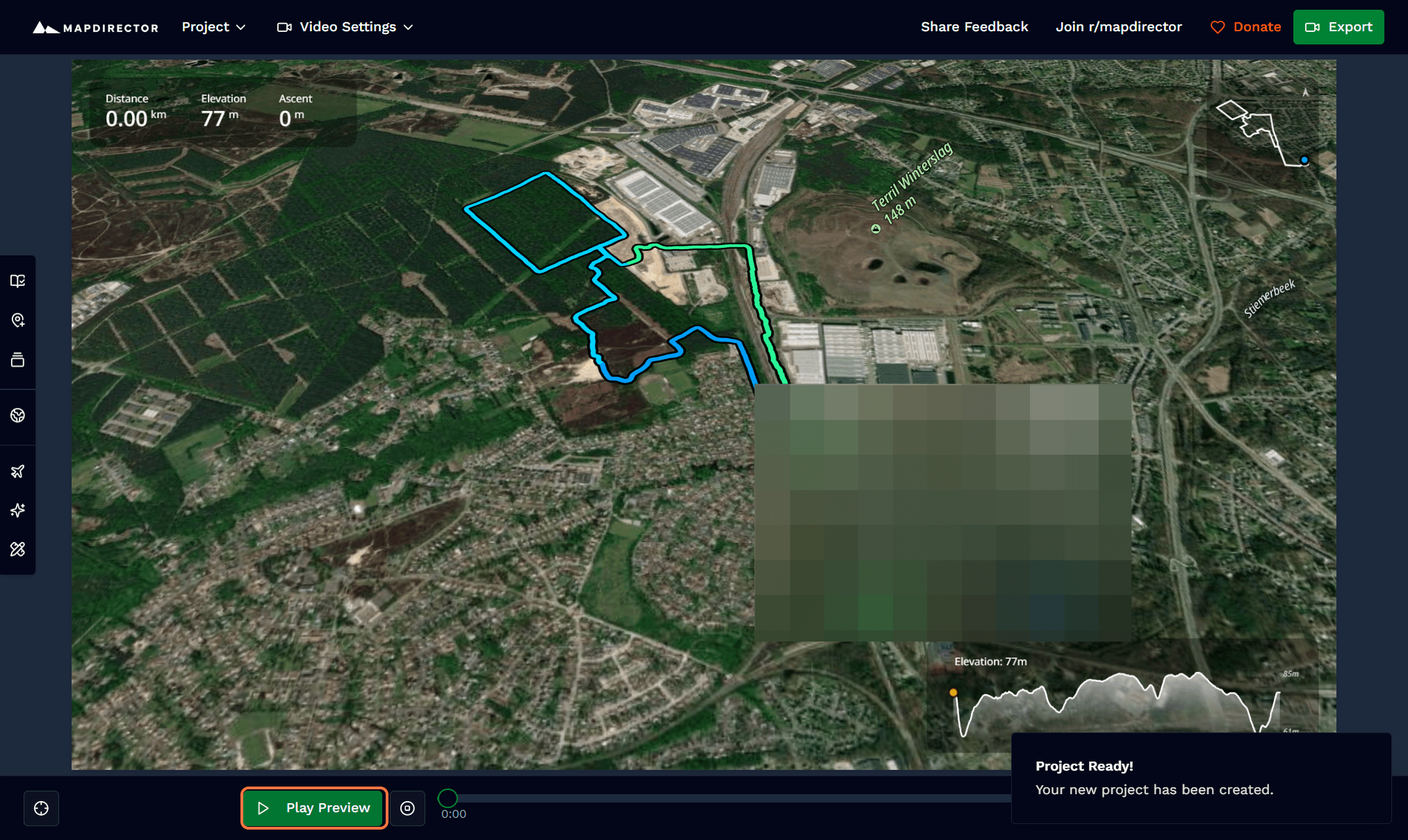 Preview the 3D flyover